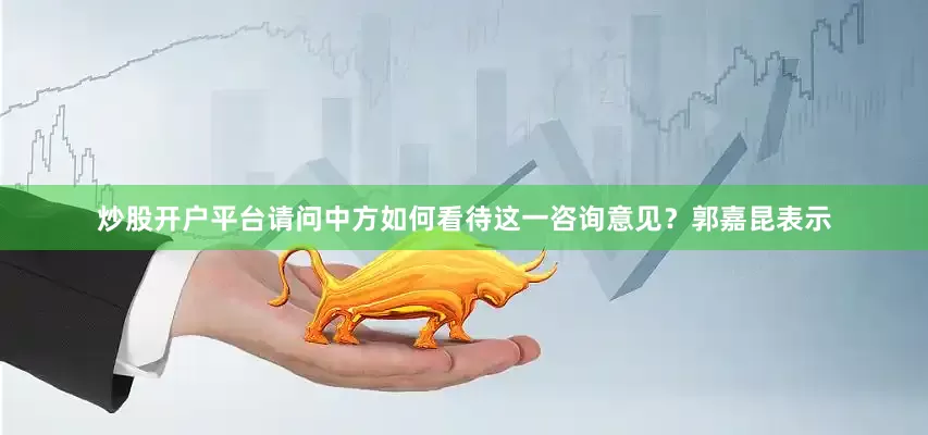 炒股开户平台请问中方如何看待这一咨询意见？郭嘉昆表示